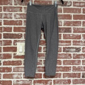 Lululemon Wunder Under Crop Leggings Gray Luxtreme Mid Rise Size 4 Yoga